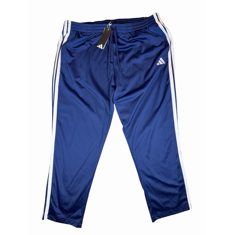 Adidas Mens 3XL Dark Blue 3 Stripe Regular Fit Track Pants Soccer NWT
